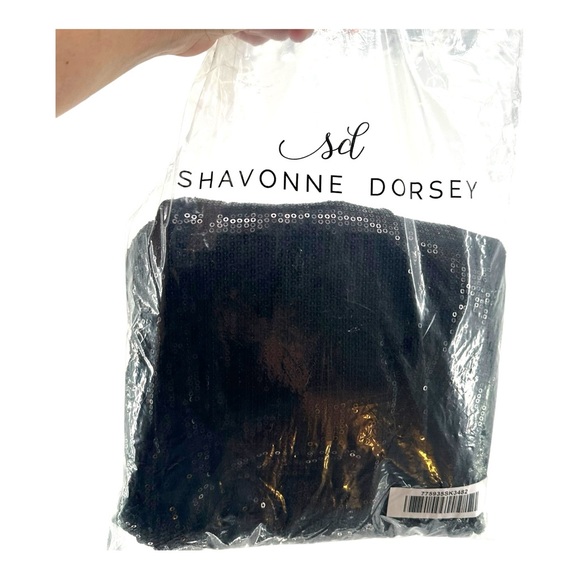 Shavonne Dorsey NWT Women’s M Medium Black Sequin Jogger Pants Party NYE Glam - Picture 10 of 11